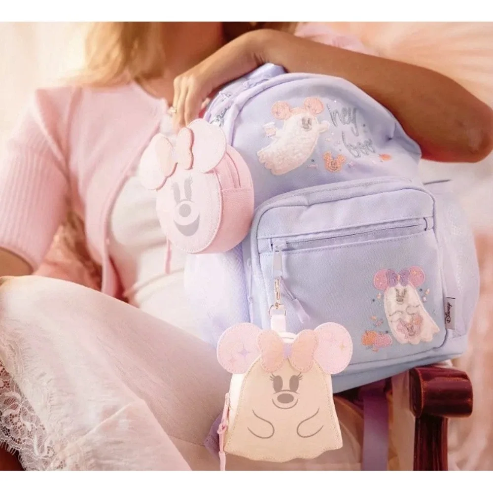 2026 Disney Parks Halloween Minnie Ghost Hey Boo Pastel Purple Mini Backpack NWT